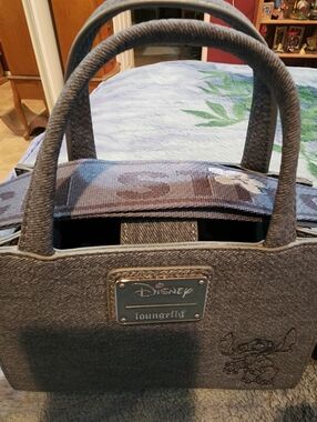 Loungefly Gray Disney Stitch  Satchel With Matching Coin Purse